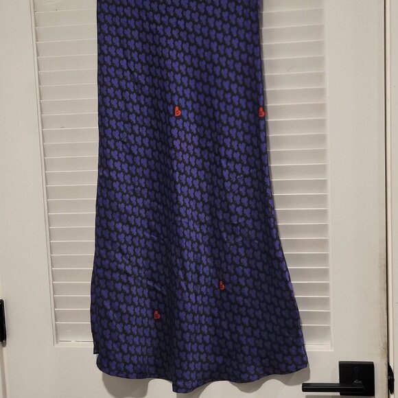 Ottod'Ame USA Size 6, Made in Italy 100% Viscose Blue/Black Skirt/or Dress - Picture 5 of 11